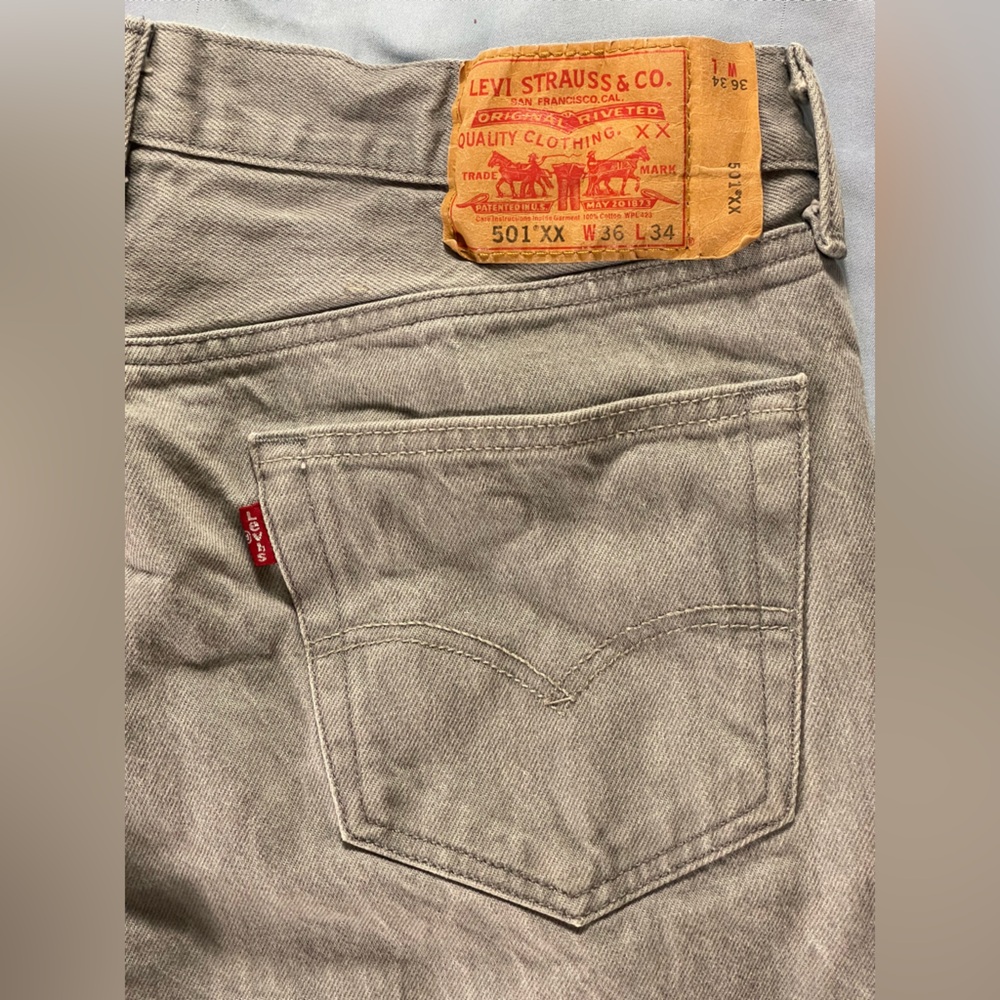 Levi’s 501 XX Grey Button Fly Jeans 36x34